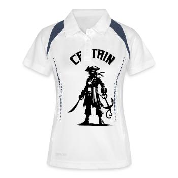 Capitaine pirate - Polo respirant Femme - blanc/marine - Devant