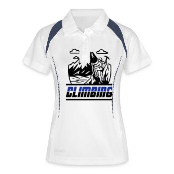 Icône de l’alpinisme - Polo respirant Femme - blanc/marine - Devant