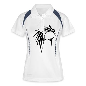 emo boy - Frauen Polo atmungsaktiv - Weiß/Navy - Vorne