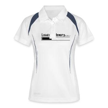 Loading Memory... - Frauen Polo atmungsaktiv - Weiß/Navy - Vorne