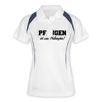 pflügen ist eine philosophie - Frauen Polo atmungsaktiv - Weiß/Navy - Vorne