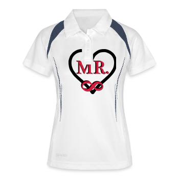 Mr. Forever - Frauen Polo atmungsaktiv - Weiß/Navy - Vorne