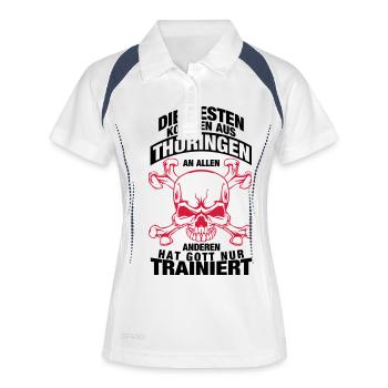 Thüringen - Frauen Polo atmungsaktiv - Weiß/Navy - Vorne