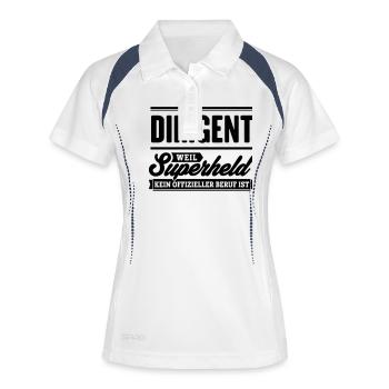 Superheld Dirigent - Frauen Polo atmungsaktiv - Weiß/Navy - Vorne