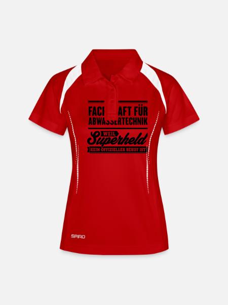 Superheld Fachkraft Abwassertechnik - Frauen Polo atmungsaktiv - Weiß/Navy