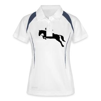 Cheval - Polo respirant Femme - blanc/marine - Devant