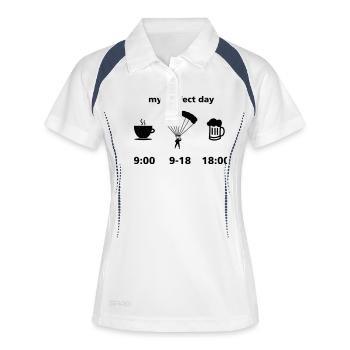 fallschirmspringer perfekter Tag - Frauen Polo atmungsaktiv - Weiß/Navy - Vorne