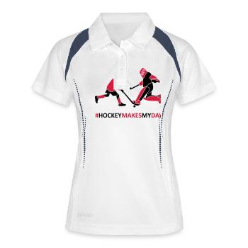 Gardien et joueur - Polo respirant Femme - blanc/marine - Devant