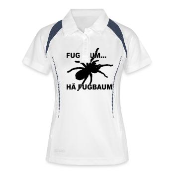 Fugbaum... Hä Fugbaum! - Frauen Polo atmungsaktiv - Weiß/Navy - Vorne