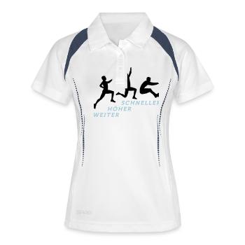 Weitsprung 12 2017 2c 02 - Frauen Polo atmungsaktiv - Weiß/Navy - Vorne
