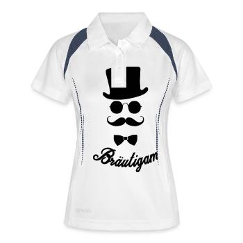 BRÄUTIGAM CLASSIC - Frauen Polo atmungsaktiv - Weiß/Navy - Vorne