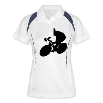 Cyclisme masculin de - Polo respirant Femme - blanc/marine - Devant
