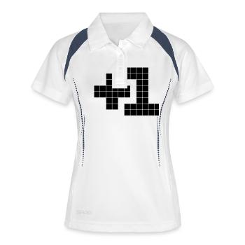 +1 - Polo respirant Femme - blanc/marine - Devant