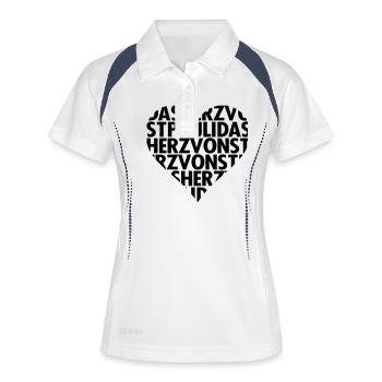 Das Herz von St. Pauli - Frauen Polo atmungsaktiv - Weiß/Navy - Vorne