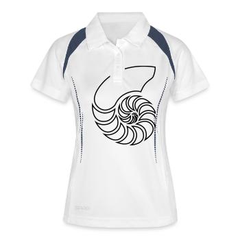 nautile spirale coquille - Polo respirant Femme - blanc/marine - Devant