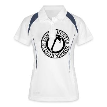 Zombie Hunter - Frauen Polo atmungsaktiv - Weiß/Navy - Vorne