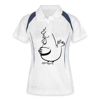 Poulet Lapointe - Polo respirant Femme - blanc/marine - Devant