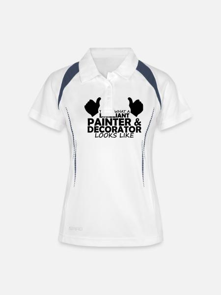 brilliant painter & decorator - Women's Polo breathable - white/navy