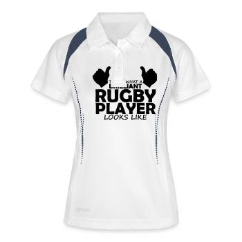brilliant rugby player - Women's Polo breathable - white/navy - Front