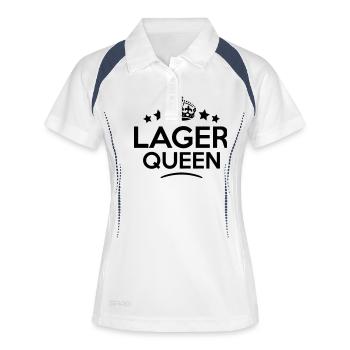 lager queen keep calm style copy - Women's Polo breathable - white/navy - Front