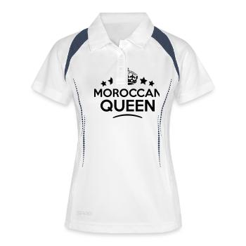 moroccan queen keep calm style copy - Women's Polo breathable - white/navy - Front