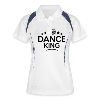 dance king keep calm style crown stars - Women's Polo breathable - white/navy - Front