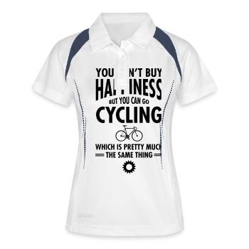 You Can't Buy Happiness - But You Can Go Cycling - Women's Polo breathable - white/navy - Front