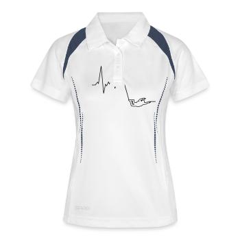 herzschlag skydiver - Frauen Polo atmungsaktiv - Weiß/Navy - Vorne