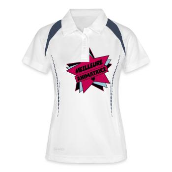 Animateur / Animatrice / Animator / Animador / No - Frauen Polo atmungsaktiv - Weiß/Navy - Vorne