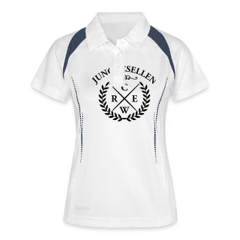 junggesellen crew - Frauen Polo atmungsaktiv - Weiß/Navy - Vorne