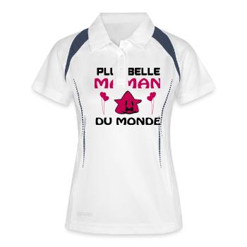 MOST BEAUTIFUL MOM IN THE WORLD - Women's Polo breathable - white/navy - Front
