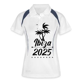 Ibiza 2025 - Frauen Polo atmungsaktiv - Weiß/Navy - Vorne