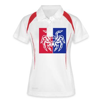 spinne spider - Frauen Polo atmungsaktiv - Weiß/Navy - Vorne