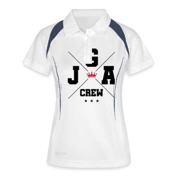 JGA Crew - Frauen Polo atmungsaktiv - Weiß/Navy - Vorne
