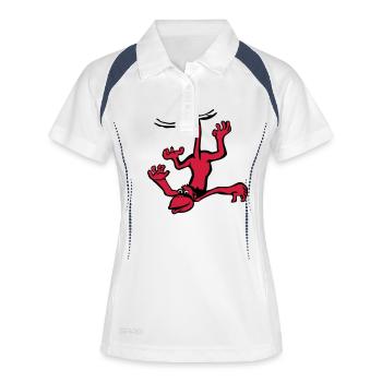 Affe - Frauen Polo atmungsaktiv - Weiß/Navy - Vorne