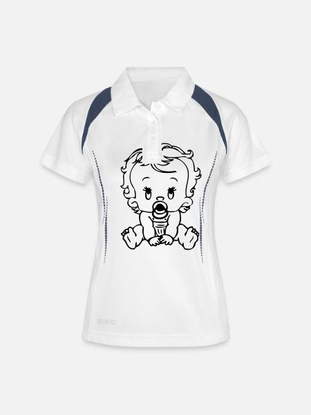 babycute1 - Women's Polo breathable - white/navy