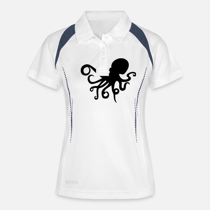 octopus - Women's Polo breathable - white/navy