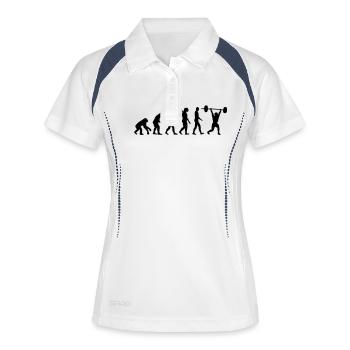 Haltérophilie - Polo respirant Femme - blanc/marine - Devant