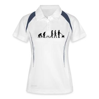 Mops - Frauen Polo atmungsaktiv - Weiß/Navy - Vorne