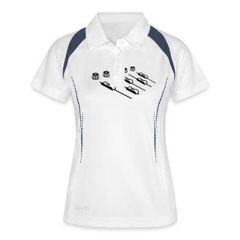 Sound Control Disco Mixer - Polo respirant Femme - blanc/marine - Devant