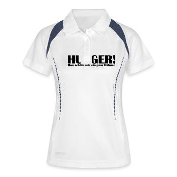 hunger - man schäle mir ein paar Hühner - Frauen Polo atmungsaktiv - Weiß/Navy - Vorne