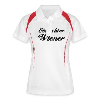 Ein echter Wiener - Frauen Polo atmungsaktiv - Weiß/Navy - Vorne