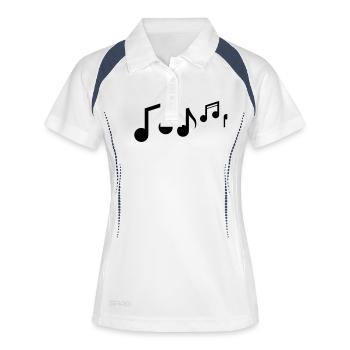Musik noten - Frauen Polo atmungsaktiv - Weiß/Navy - Vorne