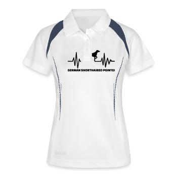 German Shorthaired Pointer - Women's Polo breathable - white/navy - Front
