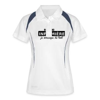 je suis infirmière - Polo respirant Femme - blanc/marine - Devant