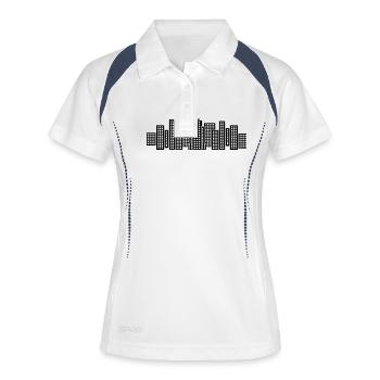 Stadt Skyline Hochhäuser - Frauen Polo atmungsaktiv - Weiß/Navy - Vorne