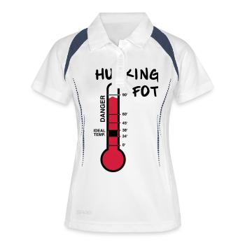 Thermometer HUCKING FOT - Frauen Polo atmungsaktiv - Weiß/Navy - Vorne