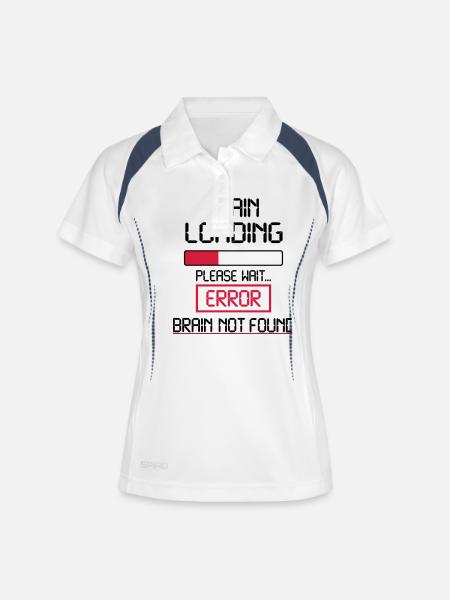 brain loading error - Polo respirant Femme - blanc/marine