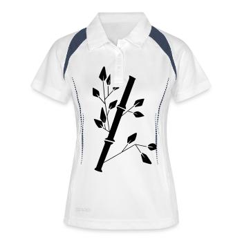 bambou - Polo respirant Femme - blanc/marine - Devant