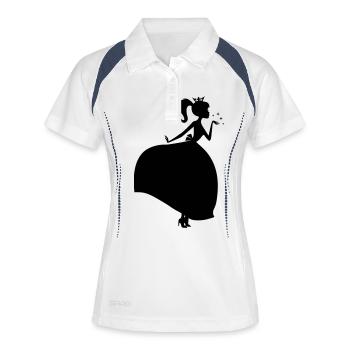 Belle silhouette de princesse - Polo respirant Femme - blanc/marine - Devant